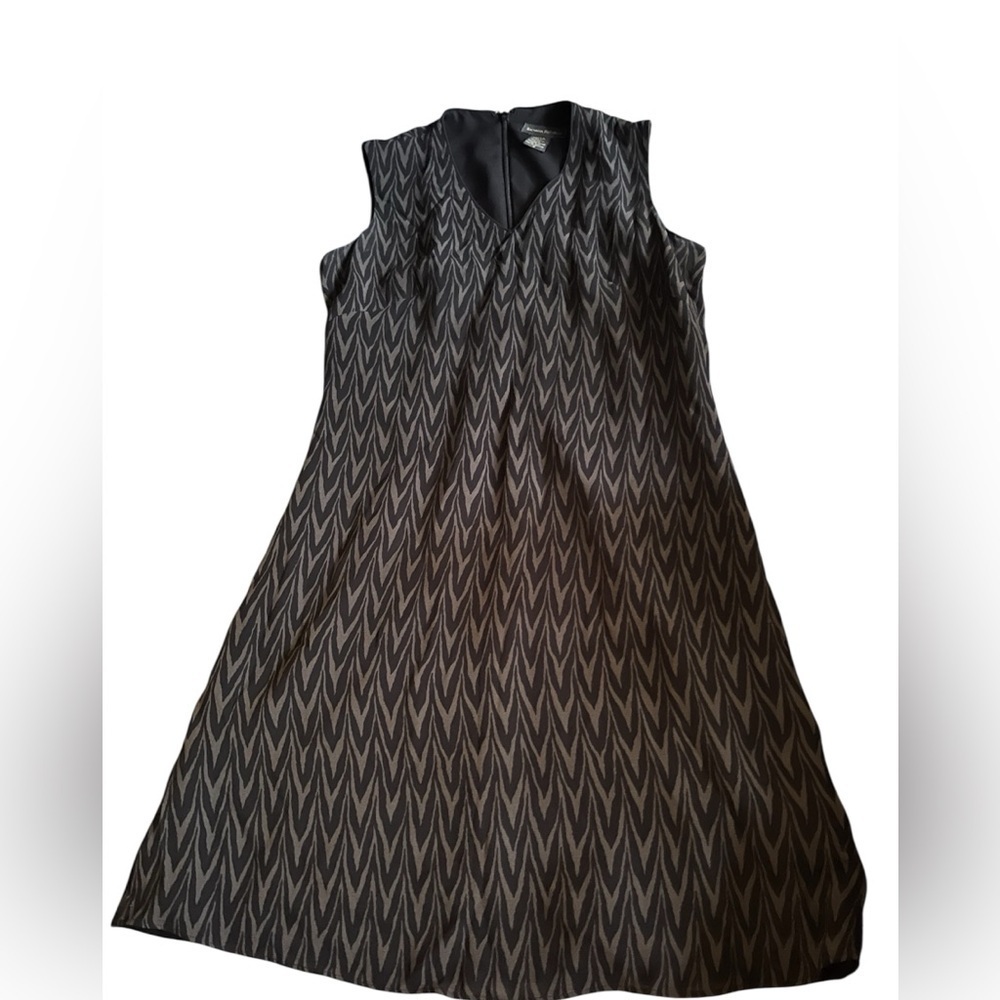 Banana Republic Black and Grey A-Line Midi Dress